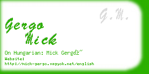 gergo mick business card